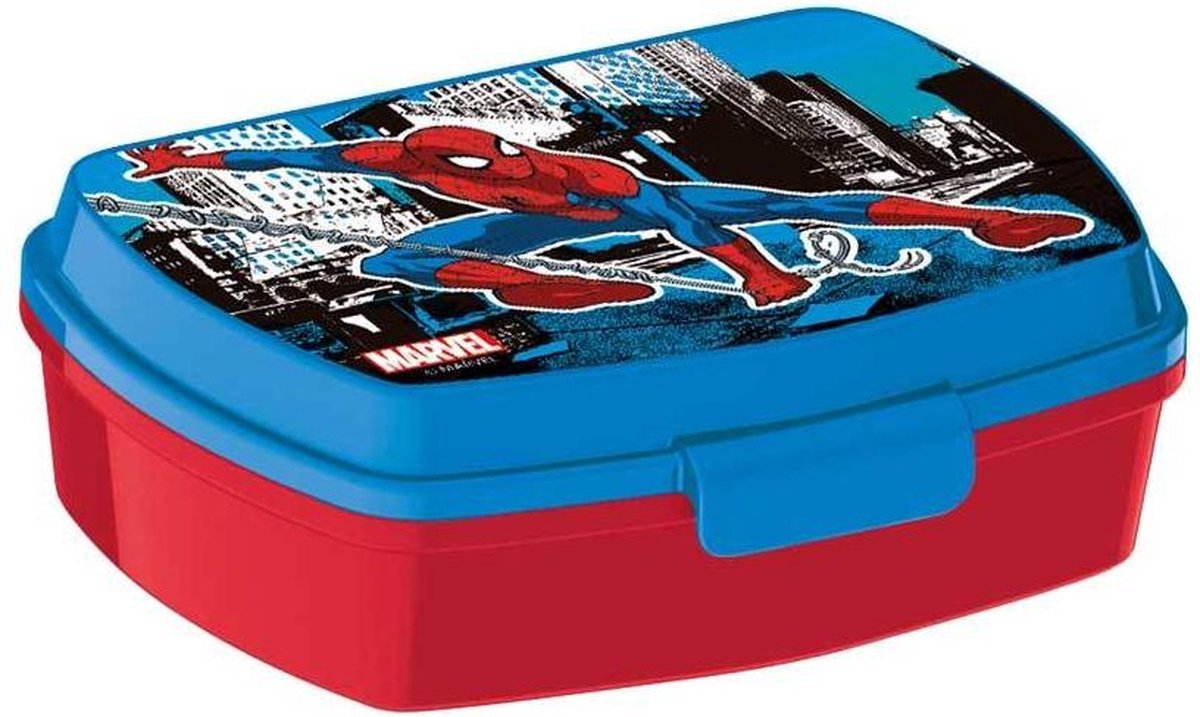 Spiderman Streets broodtrommel - Officieel gelicentieerd - 17x13 cm - Brooddoos - Lunchbox