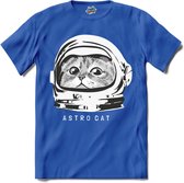 Astro Cat | Honden - Dogs - Hond - T-Shirt - Unisex - Royal Blue - Maat L