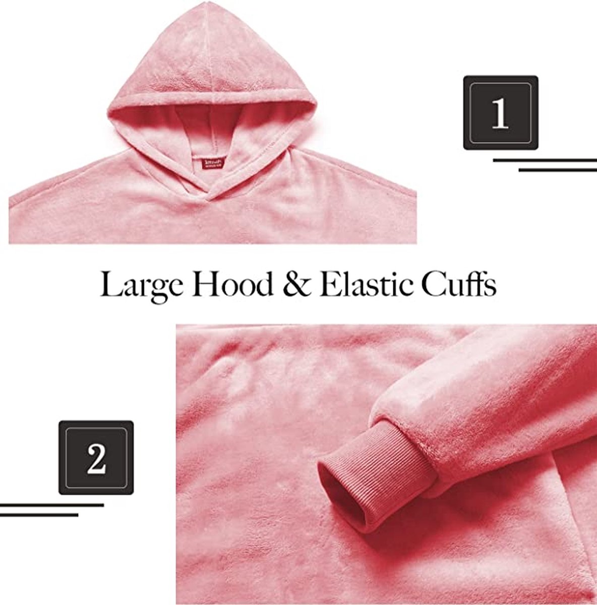 FEELJAM Oversized Wearab deken hoodie, gezellige flanellen deken met