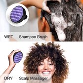Siliconen haarborstel | Haargroei stimulatie | Diepe reiniging hoofdhuid | Scalp Massager | Massage Borstel | Shampoo Borstel | Anti roos | Zwart