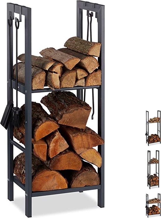 Foto: Firewood rack haardhoutrek haardbestek brandhoutrek fireplace cutlery firewood rack 100 x 40 x 30 cm