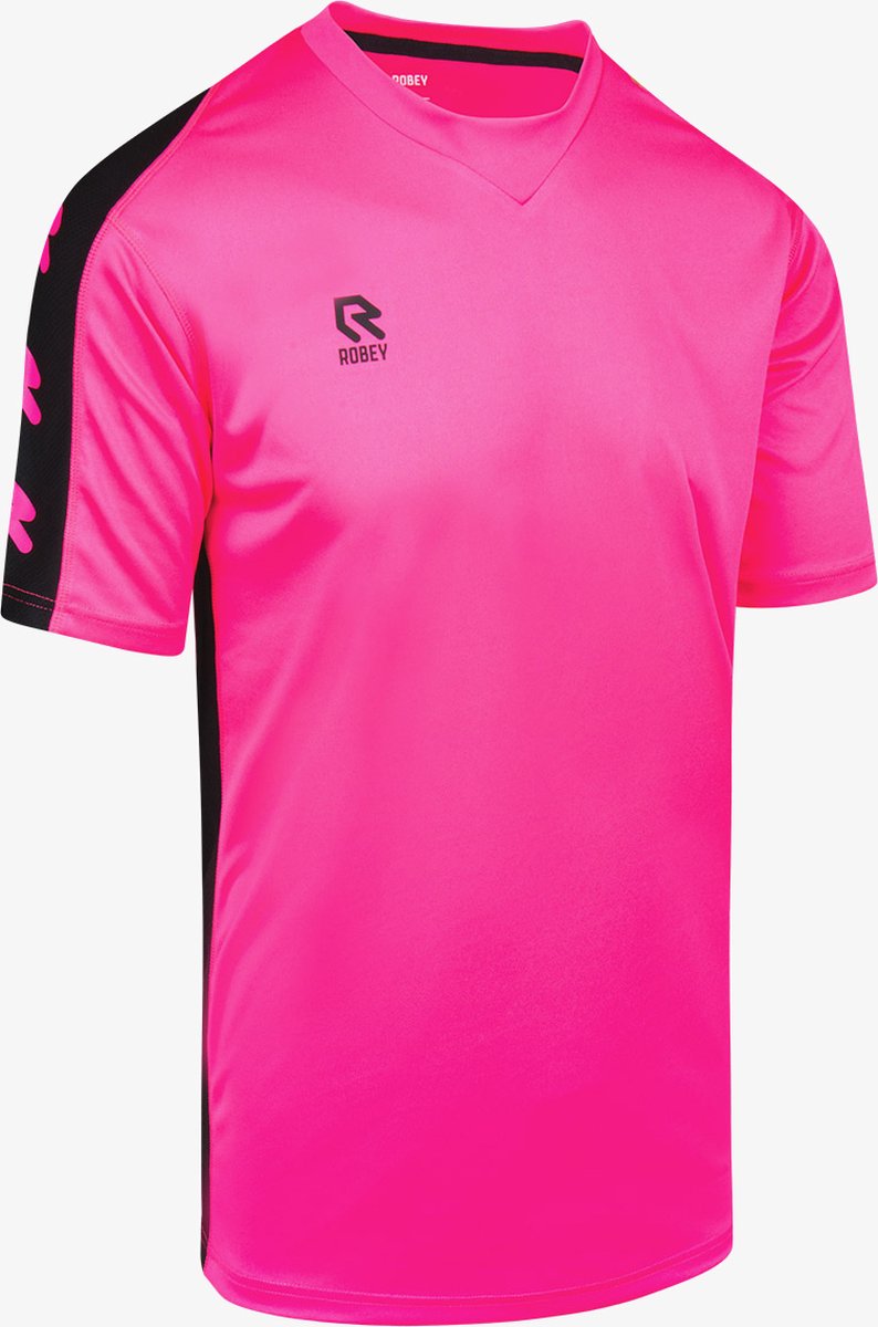 Robey Performance Shirt Korte Mouw Heren - Fluo Roze / Zwart | Maat: S