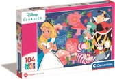 Clementoni - Puzzel 104 Stukjes Disney Classics Alice, Kinderpuzzels, 6-8 jaar, 25748