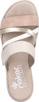 Rieker Slipper - Vrouwen - Beige/Taupe/goud - Maat 40