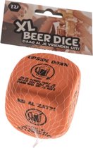 Bierdobbelsteen XL - Bierspel dobbelsteen - Oranje - Kunststof - 6,5 x 6,5 cm - XL Beer Dice - Vrijmibo - Vrijdagmiddagborrel Spel met vrienden