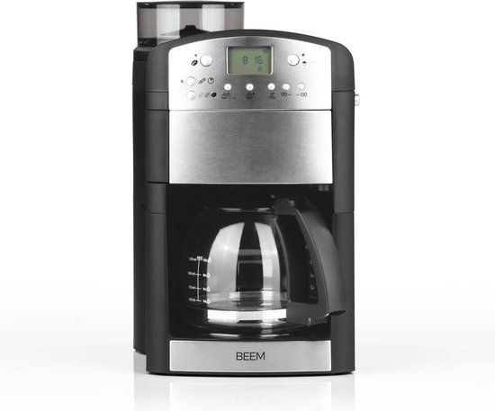 token mengsel bruid Beem Koffiezetapparaat met koffiemolen - 1,25L - met timer - 1000W | bol.com