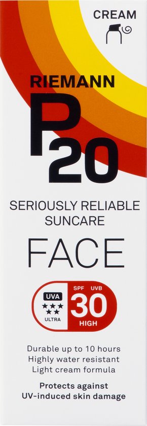 P20 Face SPF 30 - Zonnebrand voor gezicht - Factor 30 - 50 gram