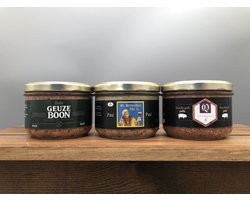 Artisanale patés - De Veurn' Ambachtse - set van 3 x 180g - Oude Geuze Boon paté - St Bernardus paté - La Trappe Quadrupel paté