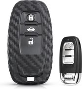 Housse de clé en carbone souple avec boutons - Étui de clé adapté pour Audi A5 / A6 / A7 / A8 / Q5 / Q7 / Q8 / E-Tron / S5 / S6 / RS6 - Matériau en Siliconen - Étui de clé - Accessoires de vêtements pour bébé de voiture
