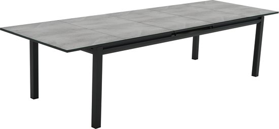 Antraciet tuintafel uitschuifbaar aluminium, 10 plaatsen