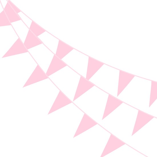Roze Slingers Verjaardag Versiering Roze Vlaggenlijn Feest Decoratie Vlaggetjes – 10 Meter