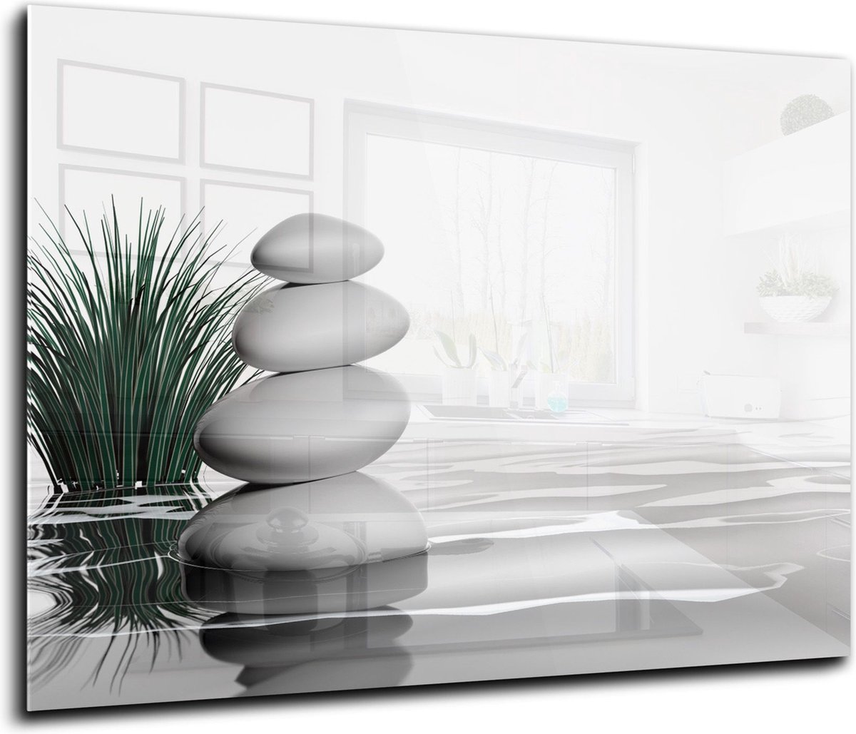 Crédence de cuisine en verre Panneau 120x60 Nature Eau Herbe