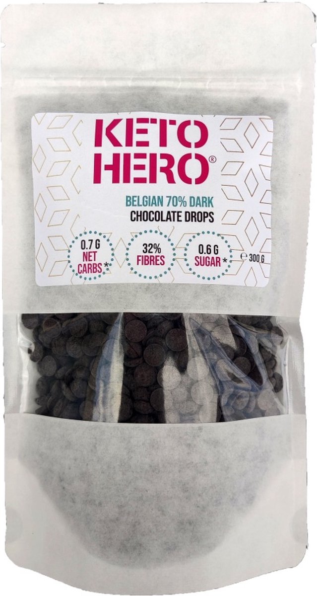 Goedkoopste Keto Hero Belgian Dark Chocolate Drops 300GR