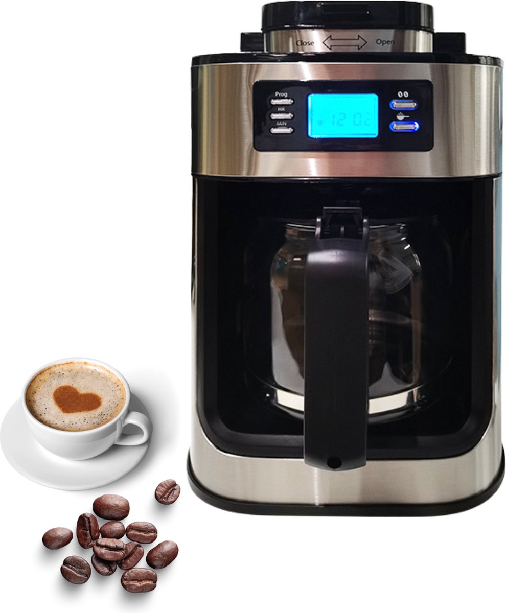 Currero 2 in 1 Koffiemachine - Koffiezetapparaat - Met Bonenmaler - Percolator - Koffie - Theemaker - Theepot