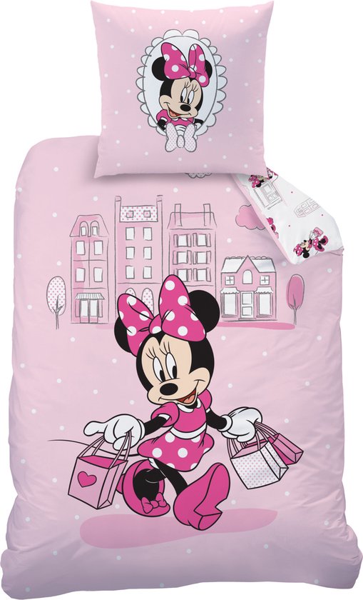 Disney Minnie Mouse Housse de couette Shopping - Seul - 140 x 200 cm - Katoen