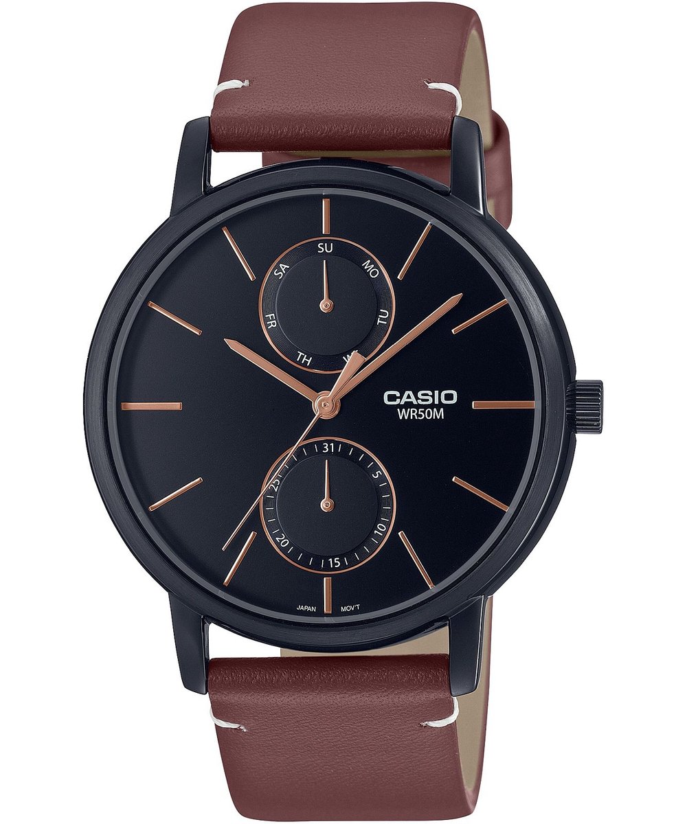 Casio Casio Collection MTP-B310BL-5AVEF Horloge - Leer - Bruin - Ø 40 mm