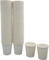 Wit - Gobelets en carton 200ml - pack économique (100 pièces) - tasses à café - gobelets en papier jetables - gobelets pour boissons - respectueux de l'environnement