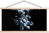 Support pour affiches avec affiche 120x60 cm - Affiche scolaire - Myrtilles - Fruits - Baies - Nature morte - Water - Zwart - Affiche textile - Lattes vierges