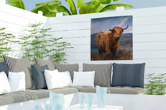 Posters de Posters de jardin Scottish Highlander - Berg - Water - 50x50 cm