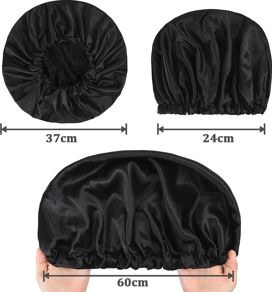 URAQT Bonnet de Nuit en Satin, Lot de 2 Bonnets en Soie Double