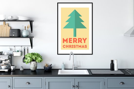 Illustration d'un sapin de Noël avec la citation Joyeux Noël 60x90 cm