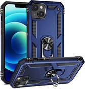Anti-Shock Hybrid Ring Armor Hoesje Geschikt voor: iPhone 14 - blauw