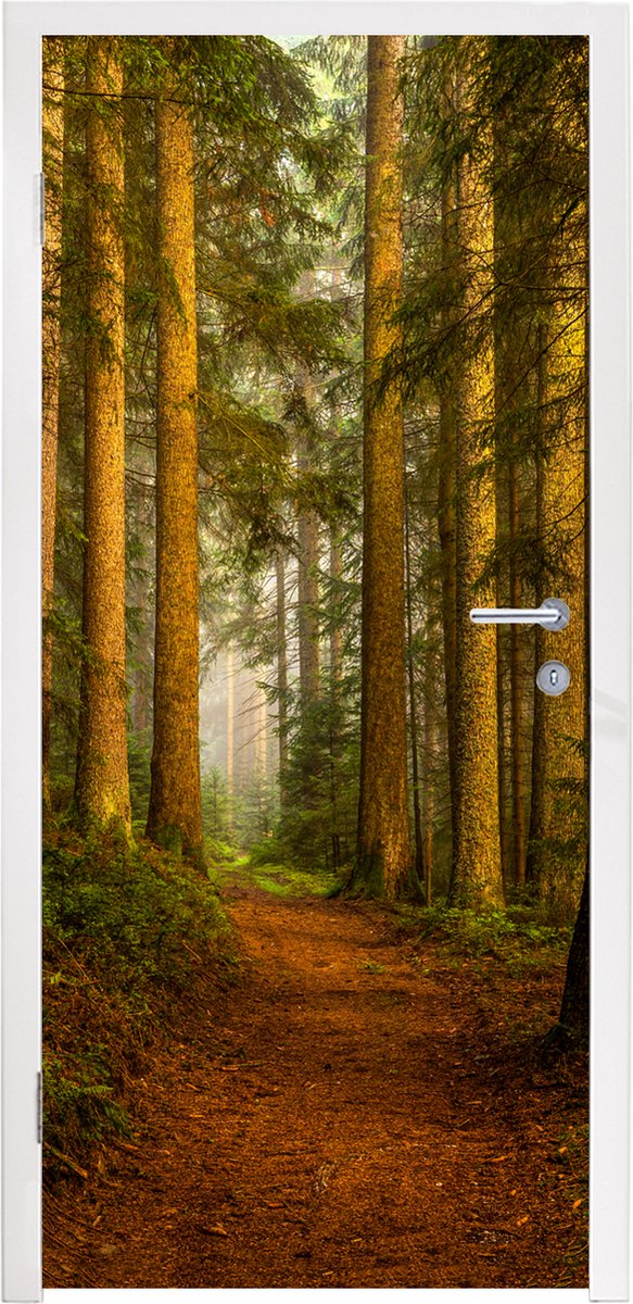 Forêt De Cerisiers En Fleurs Autocollant Porte 3D Arbre Fleur Rose