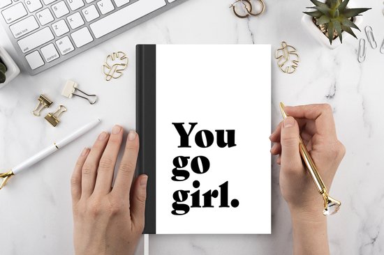 Carnet - Cahier d'écriture - Dictons - You go girl - Filles - Enfants - Citations - Carnet - Format A5 - Bloc-notes