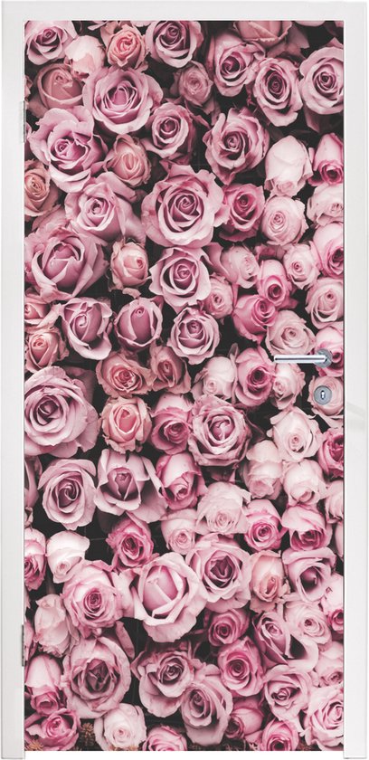 Sticker pour porte Fleurs - Roses - Nature - Rose - Botanique - 95x215 cm - Affiche de porte