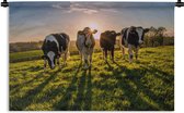 Tapisserie murale - Vaches - Soleil - Herbe - Animaux - Ferme - 120x80 cm - Tapisserie