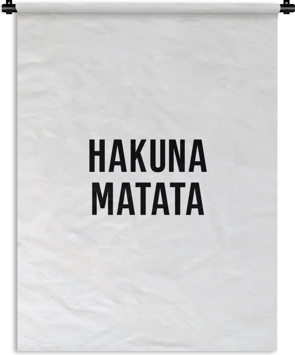 Wandkleed - Wanddoek - Quotes - Hakuna matata - Kinderen - Baby - Tekst - 60x80 cm - Wandtapijt