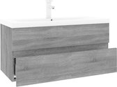 vidaXL - Meuble sous-vasque - avec - évier - intégré - bois traité - gris - Sonoma