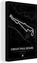 Canvas Schilderij Racebaan - F1 - Circuit - Frankrijk - Circuit Paul Ricard - Zwart - 60x90 cm - Wanddecoratie - Vaderdag cadeau - Geschenk - Cadeautje voor hem - Tip - Mannen