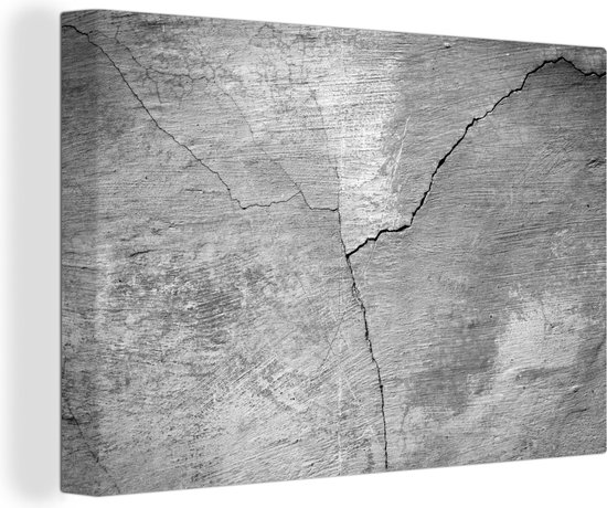 Toile Peinture Béton - Industriel - Grijs - Wit - Vintage - 180x120 cm - Décoration murale XXL