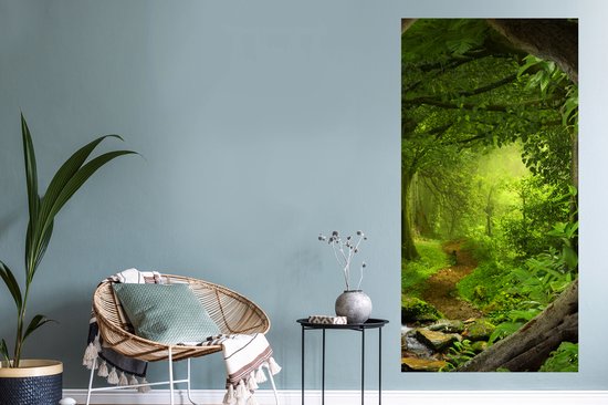 Stickers muraux - Sticker Foil - Jungle - Vert - Nature - Tropical - Plantes - 60x120 cm - Film Adhésif - Stickers muraux Chambre Enfant - Papier Peint Auto Adhésif