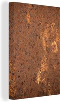 Canvas Schilderij Bruin - Oranje - Abstract - Vintage - Roest - Patroon - 60x90 cm - Wanddecoratie