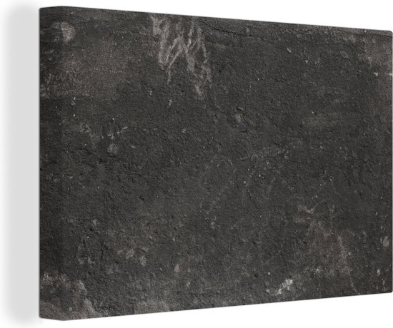 Peinture sur toile Béton - Mur - Zwart - Vintage - Industriel - 150x100 cm - Décoration murale
