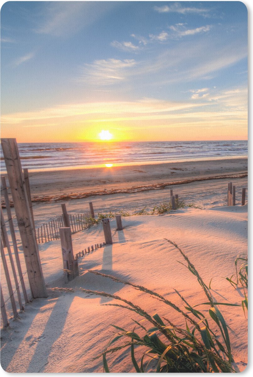 Muismat - Mousepad - Strand - Zee - Duin - Zonsondergang - Landschap - 40x60 cm - Muismatten
