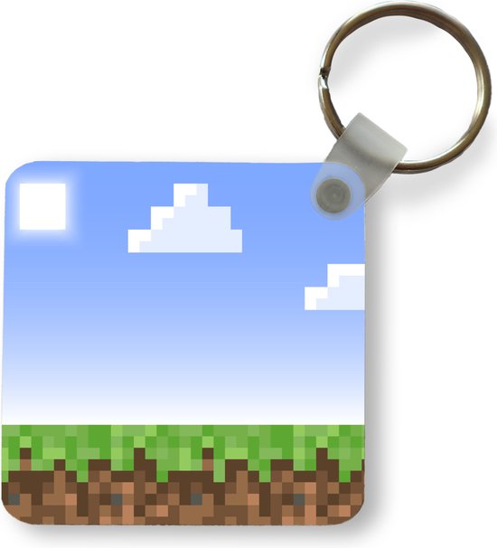 Sleutelhanger - Uitdeelcadeautjes - Gaming - Pixel - Gamen - Gras - Plastic