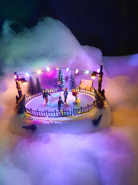 schaatsbaan kerstdorp winterdorp kerstmis kerst lxbxh 27cmx21cmx14cm