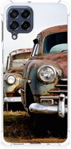 Mobiel Case Geschikt voor Samsung Galaxy M53 Telefoon Hoesje met doorzichtige rand Vintage Auto
