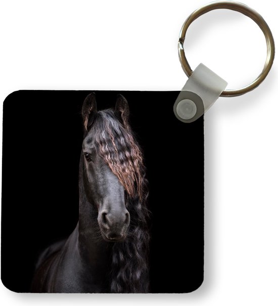 Sleutelhanger - Uitdeelcadeautjes - Paarden - Fries - Manen - Zwart - Dieren - Plastic