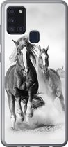Geschikt voor Samsung Galaxy A21s hoesje - Paarden - Dieren - Illustratie - Siliconen Telefoonhoesje