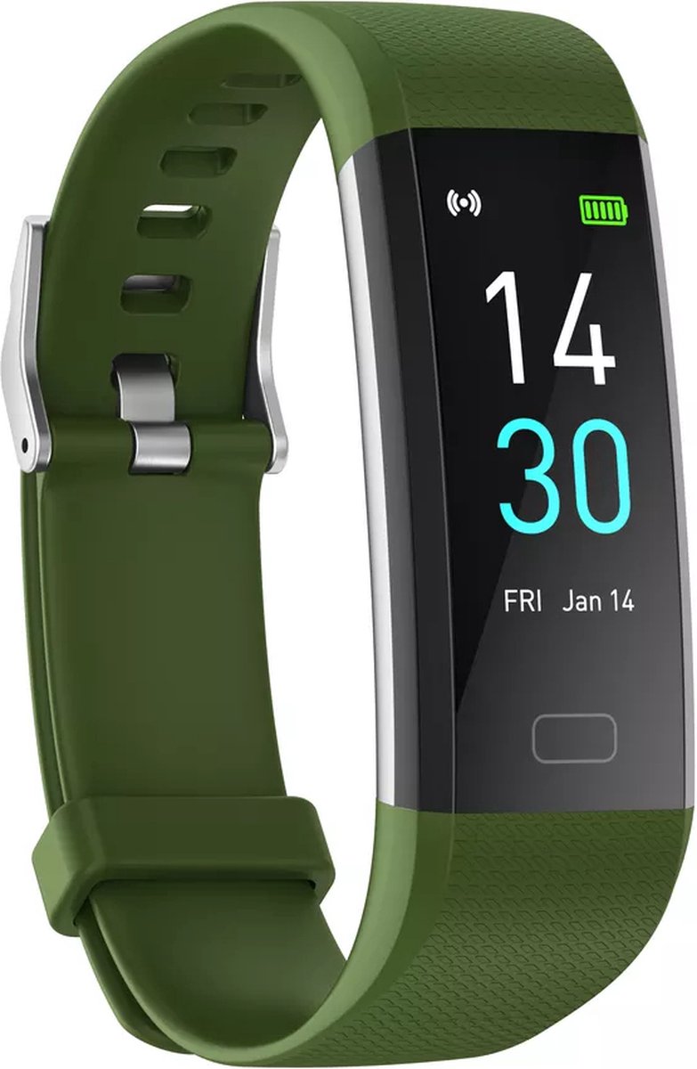 Teymour Activity Tracker HR S5 met Stappenteller en Hartslagmeter - Sporthorloge - Smartwatch voor Dames, Heren en Kinderen - Fitness Tracker - Bloeddrukmeter - Groen