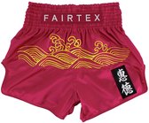 Short Muay Thai Shorts - "Golden River" - Rouge - Taille S