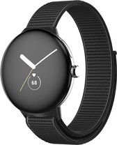 SmartphoneClip® Nylon Loop Bandje Zwart geschikt voor Google Pixel Watch 1 en 2