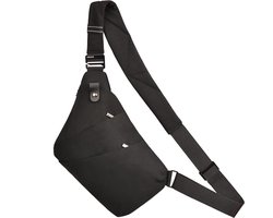 Schoudertassen voor heren, waterdichte mini-heuptas, meerdere zakken, schoudertas, anti-diefstal, sling bag, crossbody tas, rugzak voor mannen en vrouwen, 1,0 A, zwart