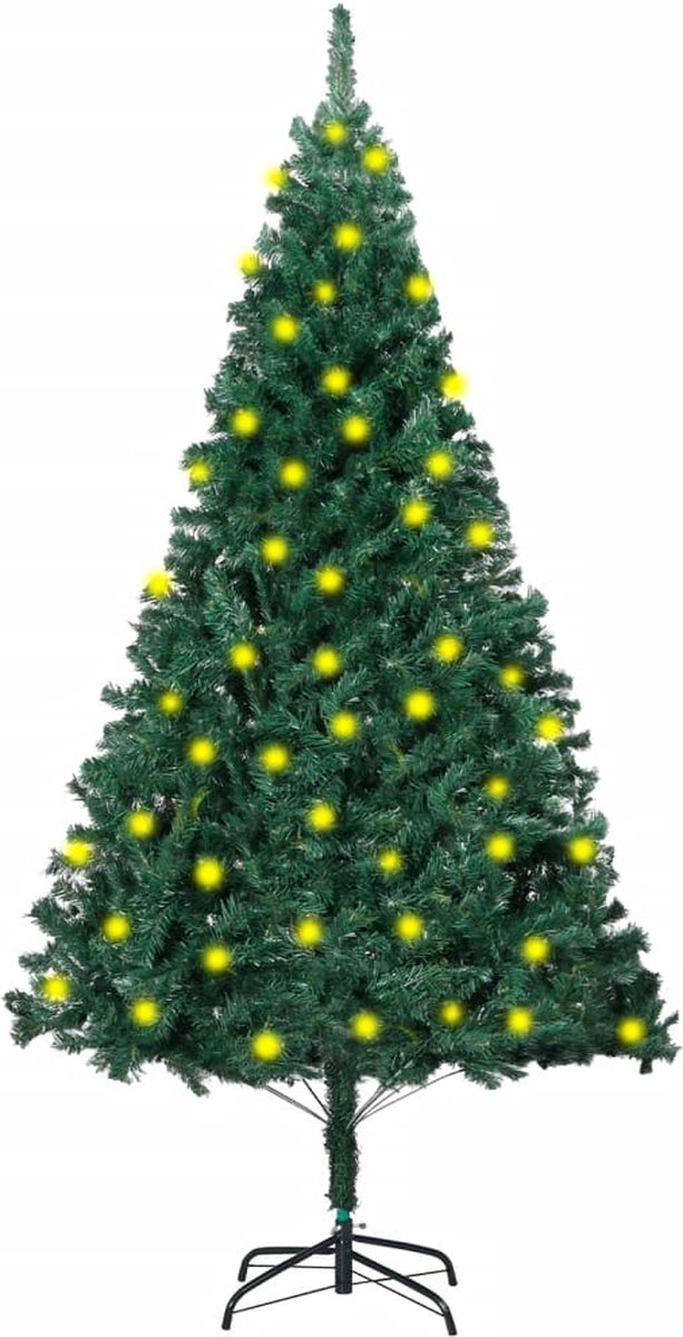 Prolenta Premium - Kunstkerstboom met LED's en dikke takken 150 cm groen