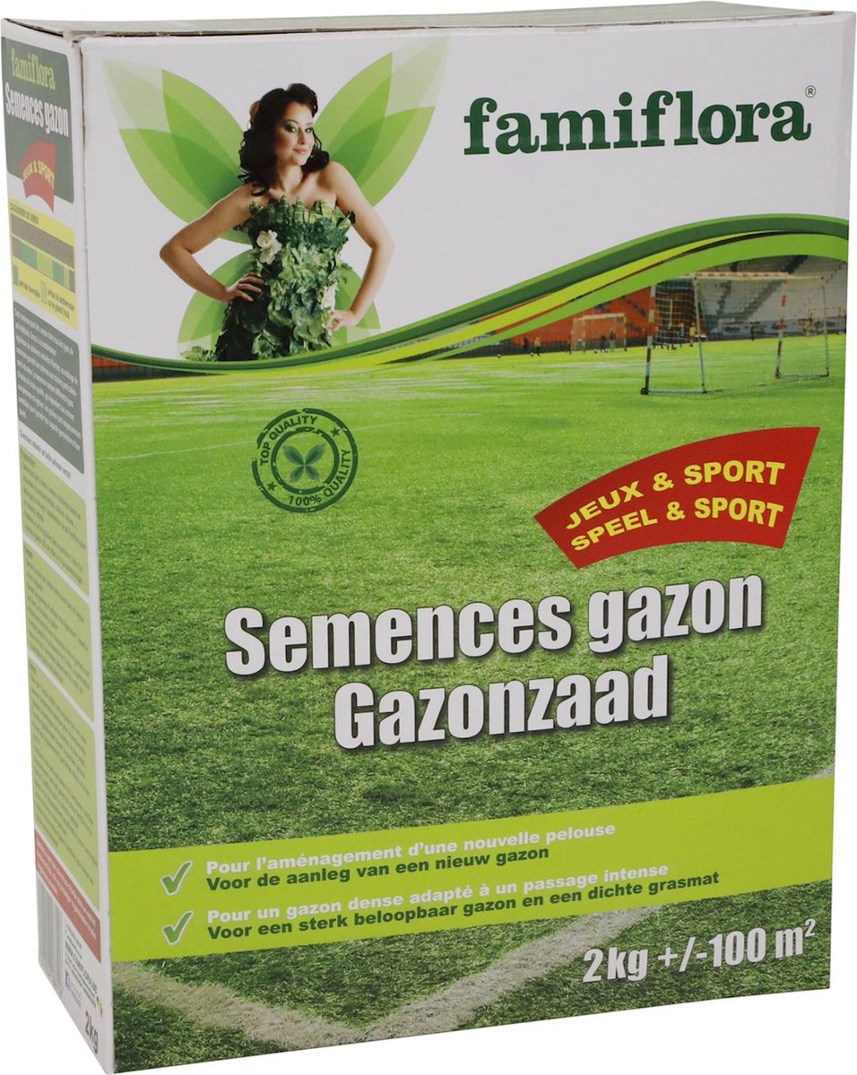 Famiflora graszaad Speel & Sport - voor aanleg nieuw gazon - 2kg tot 100m²