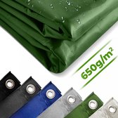 Jago® Dekzeil - 4 x 6m, Groen, Waterdicht, Multifunctioneel, 650gr/m2, Polyester binnenlaag, PVC-coating aan beide zijden - Dekzeil voor zwaar gebruik, Dekzeil voor buitenmeubilair